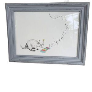 Framed Baby Kids Whimsical Armadillo Xylophone Musical Nursery Art Print.